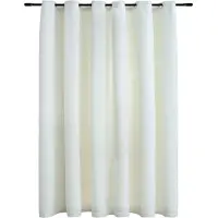 vidaXL Rideau occultant avec anneaux en métal Velours Crème 290x245 cm