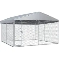 vidaXL Chenil d'extérieur avec toit 382x382x225 cm
