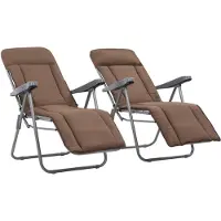 vidaXL Chaises pliables de jardin avec coussins lot de 2 Marron44321