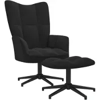 vidaXL Fauteuil relax avec pouf noir velours