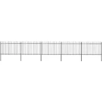 vidaXL Clôture de jardin avec pointe en acier 8.5x1.2 m Noir