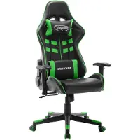 vidaXL Chaise de jeu noir et vert similicuir