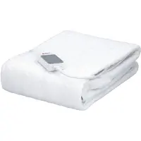 Alpina Couverture Électrique - Couverture Chauffante 1 Personne - Dessous - 3 Niveaux - Lavable - 80 x 150 cm - Blanc