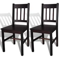 vidaXL Chaises à manger lot de 2 marron foncé pinède241516
