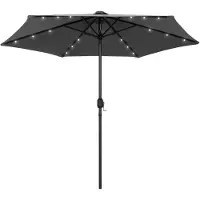 vidaXL Parasol avec éclairage LED et mât en aluminium 270 cm Anthracite
