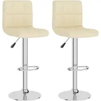 vidaXL Tabouret de bar 2 pcs. Tissu crème