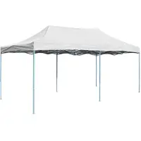 vidaXL Tente de réception professionnelle pliable 3 x 6 m acier blanc