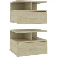 vidaXL Tables de chevet flottantes 2 pcs Chêne sonoma Bois ingénierie