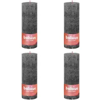 Bolsius Bougies pilier rustiques Shine 4 pcs 190x68 mm Gris orageux