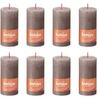 Bolsius Bougies pilier rustiques Shine 8 pcs 100x50 mm Taupe rustique