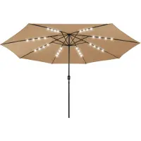 vidaXL Parasol avec éclairage LED 400 cm Taupe