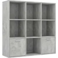 vidaXL Bibliothèque Gris béton 98x30x98 cm Bois d’ingénierie