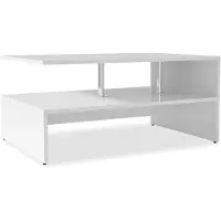 vidaXL Table basse en aggloméré 90 x 59 x 42 cm blanc