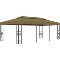 vidaXL Gloriette de jardin 6x3x2,7 m Taupe 180 g/m²