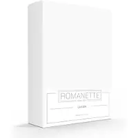 Romanette Drap Romanette Blanc (Coton)-240 x 260 cm (Lits-jumeaux)