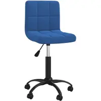 vidaXL Chaise de bureau pivotante bleu velours