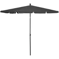 vidaXL Parasol avec mât 210x140 cm Anthracite