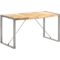 vidaXL Table de salle à manger 140x70x75 cm Bois massif de manguier rugueux