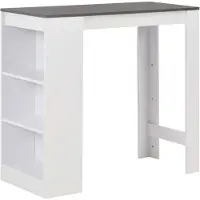 vidaXL Table de bar avec étagère blanc 110x50x103 cm