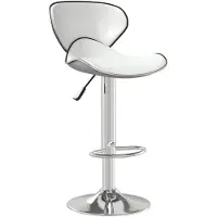 vidaXL Tabouret de bar blanc similicuir