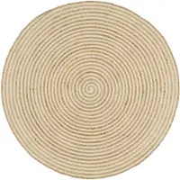 vidaXL Tapis fait à la main Jute avec design de spirale Blanc 150 cm