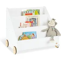 Pinolino Bibliothèque pour enfants Lasse Blanc avec roues