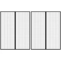 vidaXL Rideaux de porte moustiquaires 2 pcs. Aimant Noir 230x160 cm