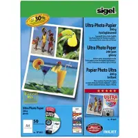 Sigel InkJet Ultra Photo Paper IP641 - Brillant - blanc brillant - A4 (210 x 297 mm) - 260 g/m² - 50 feuille(s) papier photo
