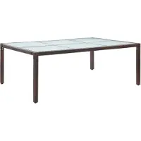 vidaXL Table de jardin à manger brune 200x150x74 cm Poly rotin