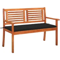 vidaXL Banc de jardin 2 places avec support 120 cm en bois massif d'eucalyptus