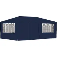 vidaXL Tente de réception avec parois latérales 4x6 m Bleu 90 g/m²