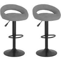 vidaXL Tabouret de bar 2 pcs velours gris clair