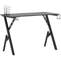 vidaXL Bureau de jeu avec piètement en Y noir et rouge 110x60x75 cm