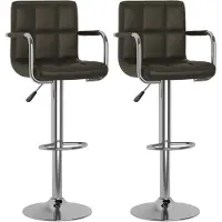 vidaXL Tabouret de bar 2 pcs. Marron similicuir