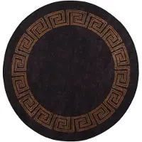 vidaXL Tapis lavable antidérapant φ120 cm noir et doré