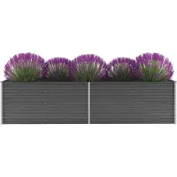 vidaXL Lit surélevé de jardin Acier galvanisé 320x80x77 cm Gris