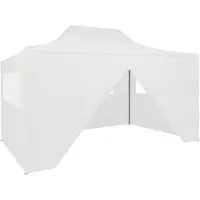 vidaXL Tente de réception pliante avec 4 parties latérales 3x4,5 m blanche