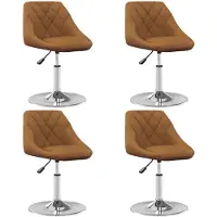 vidaXL Chaises à manger pivotantes lot de 4 Marron Velours