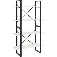 vidaXL Bibliothèque à 4 niveaux Blanc 80x30x140 cm Bois de pin massif