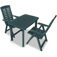 vidaXL Outdoor Bistro Set 3 pcs. 101 x 68 x 72 cm Vert (43593+43896)