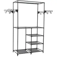 vidaXL Porte-vêtements Acier et tissu non-tissé 87x44x158 cm Noir
