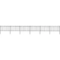 vidaXL Clôture de jardin avec dessus en cerceau Acier 10,2 x 1 m Noir
