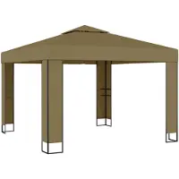 vidaXL Pavillon avec double toit 3x3x2,7 m taupe 180 g/m