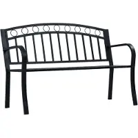 vidaXL Banc de jardin 125 cm noir acier