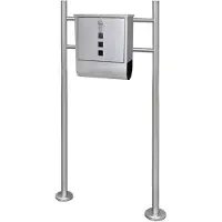 vidaXL Boîte à lettre sur support en acier inoxydable