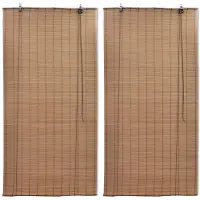vidaXL Stores en bambou 2 pièces 100x160 cm Marron
