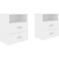 vidaXL Tables de chevet 2 pcs Blanc 50x32x60 cm
