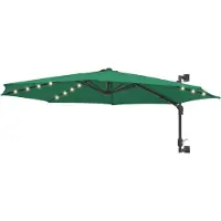 vidaXL Parasol mural avec LEDs 300 cm Vert