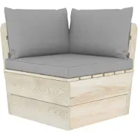 vidaXL Canapé d'angle de jardin en palette avec coussin Bois d'épicéa imprégné