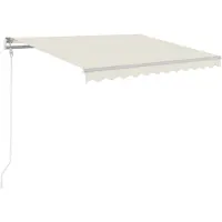 vidaXL Store manuel rétractable 350x250 cm Crème